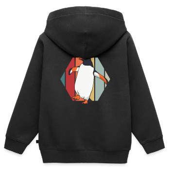 manchot - Sweat Premium à capuche zippé enfant bio - noir - Dos - AI Model Kid Male (0cm)