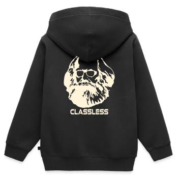 Karl Marx Classless Society - Kids Premium Organic Zip-up Hoodie - black - Back - AI Model Kid Male (0cm)