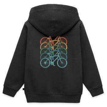 Fahrrad Fahrradtour - Kinder Premium Organic Zip Hoodie - Schwarz - Hinten - AI Model Kid Male (0cm)