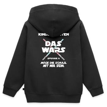 Einschulung 2026 Kindergarten das wars - Episode 2 - Kinder Premium Organic Zip Hoodie - Schwarz - Hinten - AI Model Kid Male (0cm)