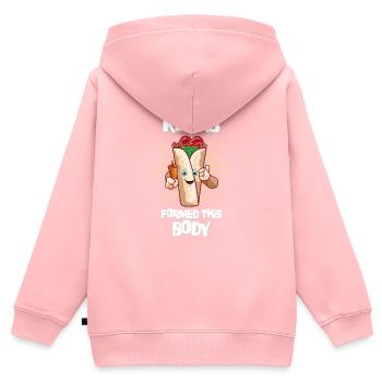 Kebab Formed This Body Lustiger Spruch Döner - Sweat Premium à capuche zippé enfant bio - rose - Dos - AI Model Kid Female (0cm)