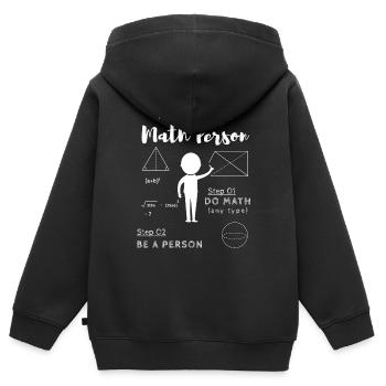 Mathe Person Lustig - Kinder Premium Organic Zip Hoodie - Schwarz - Hinten - AI Model Kid Male (0cm)