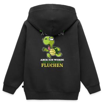 Lahme Schildkröte Fitness Lustig - Kinder Premium Organic Zip Hoodie - Schwarz - Hinten - AI Model Kid Male (0cm)
