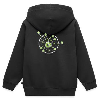 biologiste - Sweat Premium à capuche zippé enfant bio - noir - Dos - AI Model Kid Male (0cm)