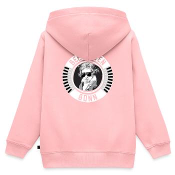 Beethoven Bonn - Kinder Premium Organic Zip Hoodie - Rosa - Hinten - AI Model Kid Female (0cm)