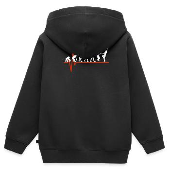Swing Dance Heartbeat - ÉVOLUTION DE LA DANSE SWING - Sweat Premium à capuche zippé enfant bio - noir - Dos - AI Model Kid Male (0cm)
