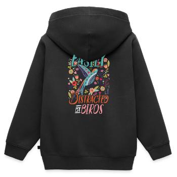 Bird animal animal - Kids Premium Organic Zip-up Hoodie - black - Back - AI Model Kid Male (0cm)