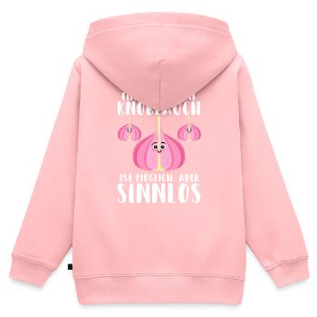 Lustig Knoblauch Gewürz Essen Spruch Geschenk - Kinder Premium Organic Zip Hoodie - Rosa - Hinten - AI Model Kid Female (0cm)