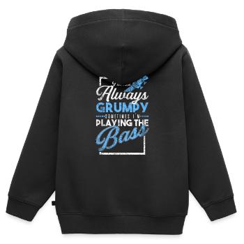 Basse - Sweat Premium à capuche zippé enfant bio - noir - Dos - AI Model Kid Male (0cm)