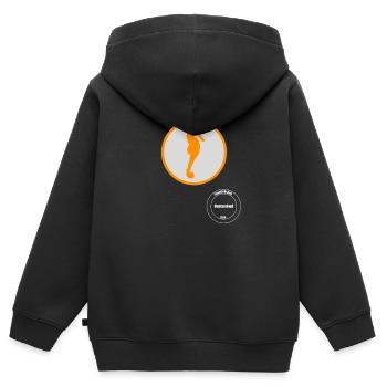 Seepferdchen Abzeichen Meeresbewohner Schwimmen - Kinder Premium Organic Zip Hoodie - Schwarz - Hinten - AI Model Kid Male (0cm)