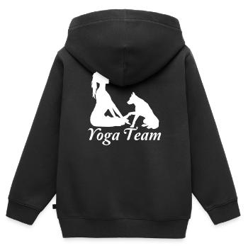 Yoga Kleidung Hund Motiv Für Damen Herren Kinder - Kinder Premium Organic Zip Hoodie - Schwarz - Hinten - AI Model Kid Male (0cm)