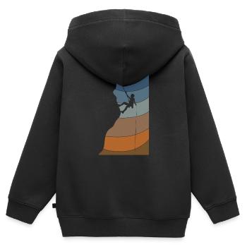 Rock climbing climber - Kids Premium Organic Zip-up Hoodie - black - Back - AI Model Kid Male (0cm)