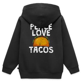 tacos - Sweat Premium à capuche zippé enfant bio - noir - Dos - AI Model Kid Male (0cm)