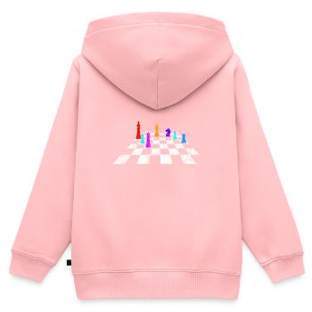 Retro Chess Move - Kids Premium Organic Zip-up Hoodie - rose - Back - AI Model Kid Female (0cm)