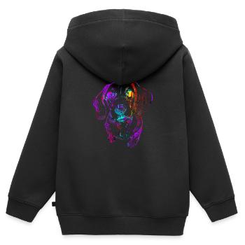 Dackel Hunderasse - Kinder Premium Organic Zip Hoodie - Schwarz - Hinten - AI Model Kid Male (0cm)