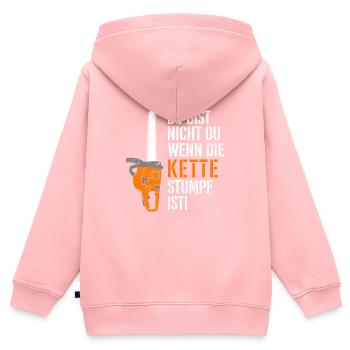 Du bist nicht du wenn die Kette stumpf ist - Kinder Premium Organic Zip Hoodie - Rosa - Hinten - AI Model Kid Female (0cm)