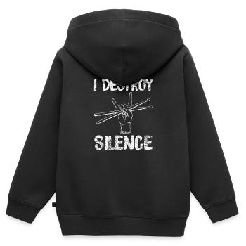 Schlagzeug Schlagzeuger - Kinder Premium Organic Zip Hoodie - Schwarz - Hinten - AI Model Kid Male (0cm)