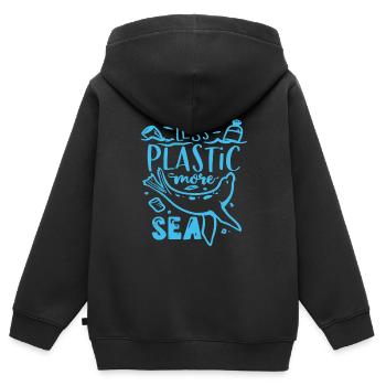 Umwelt - Kinder Premium Organic Zip Hoodie - Schwarz - Hinten - AI Model Kid Male (0cm)
