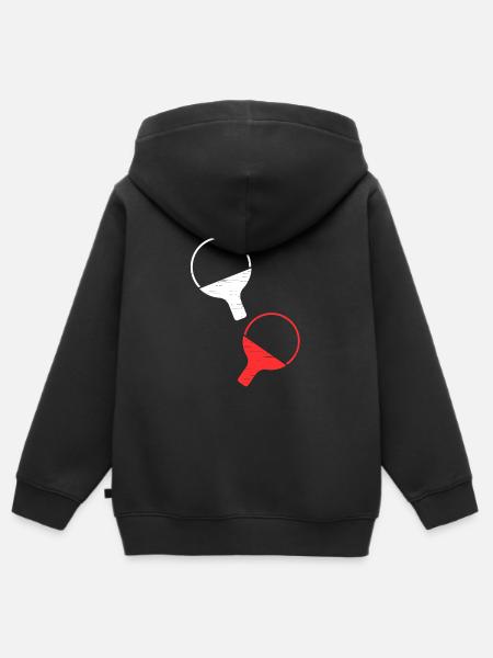 Tischtennis - Premium børne zip-hættetrøje økologisk - sort