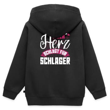Amour Schlager - Sweat Premium à capuche zippé enfant bio - noir - Dos - AI Model Kid Male (0cm)