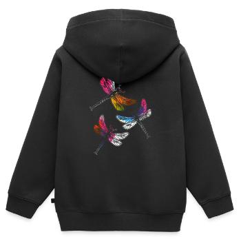 Libelle Insekt Tierliebhaber - Kinder Premium Organic Zip Hoodie - Schwarz - Hinten - AI Model Kid Male (0cm)