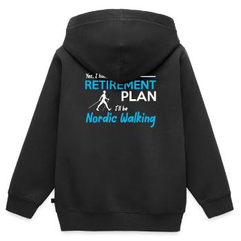 Cadeau de marche de marche nordique - Sweat Premium à capuche zippé enfant bio - noir - Dos - AI Model Kid Male (0cm)