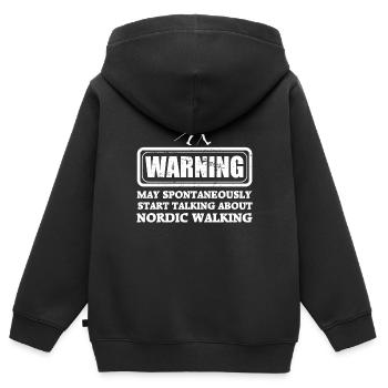 Cadeau de marche de marche nordique - Sweat Premium à capuche zippé enfant bio - noir - Dos - AI Model Kid Male (0cm)
