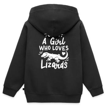 Gecko Reptilien Terrarium - Kinder Premium Organic Zip Hoodie - Schwarz - Hinten - AI Model Kid Male (0cm)