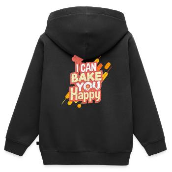 Bäcker backen - Kinder Premium Organic Zip Hoodie - Schwarz - Hinten - AI Model Kid Male (0cm)