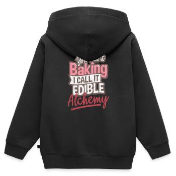 Bäcker backen - Kinder Premium Organic Zip Hoodie - Schwarz - Hinten - AI Model Kid Male (0cm)