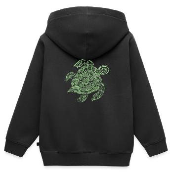 Turtle environmental protection - Kids Premium Organic Zip-up Hoodie - black - Back - AI Model Kid Male (0cm)
