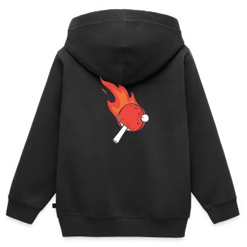 tennis de table - Sweat Premium à capuche zippé enfant bio - noir - Dos - AI Model Kid Male (0cm)