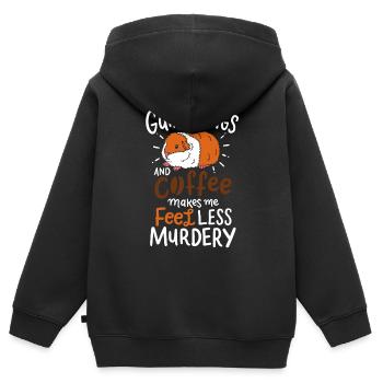 Meerschweinchen - Kinder Premium Organic Zip Hoodie - Schwarz - Hinten - AI Model Kid Male (0cm)