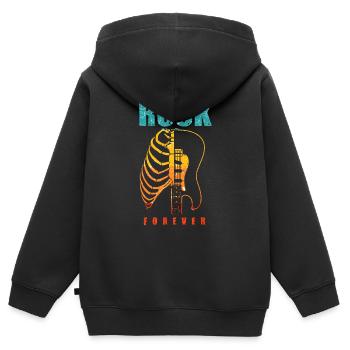 Cadeau de musique Rock and Roll rétro Rock n Roll - Sweat Premium à capuche zippé enfant bio - noir - Dos - AI Model Kid Male (0cm)