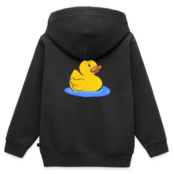 Badeente Gummiente - Kinder Premium Organic Zip Hoodie - Schwarz - Hinten - AI Model Kid Male (0cm)
