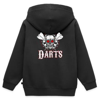 jeu de fléchettes - Sweat Premium à capuche zippé enfant bio - noir - Dos - AI Model Kid Male (0cm)