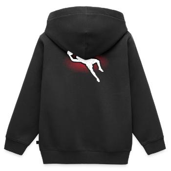 gardien de but - Sweat Premium à capuche zippé enfant bio - noir - Dos - AI Model Kid Male (0cm)