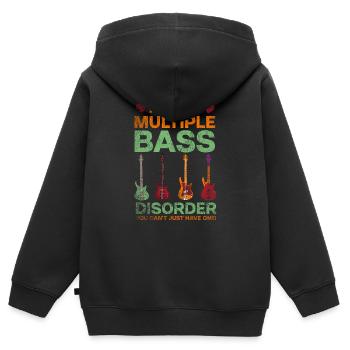 Gitarre Bassist - Kinder Premium Organic Zip Hoodie - Schwarz - Hinten - AI Model Kid Male (0cm)