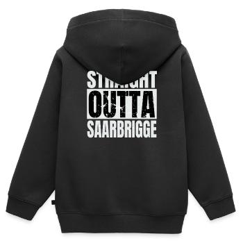 Saarland Saarbrigge Saarbrigger Saar - Kinder Premium Organic Zip Hoodie - Schwarz - Hinten - AI Model Kid Male (0cm)