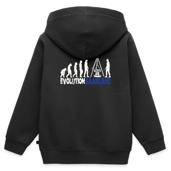 Saarland Evolution Saarland Saarländer - Kinder Premium Organic Zip Hoodie - Schwarz - Hinten - AI Model Kid Male (0cm)