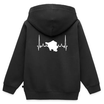 Saarland Herzschlag Saarland Saar - Kinder Premium Organic Zip Hoodie - Schwarz - Hinten - AI Model Kid Male (0cm)