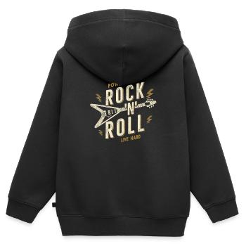 Rock and roll - Sweat Premium à capuche zippé enfant bio - noir - Dos - AI Model Kid Male (0cm)