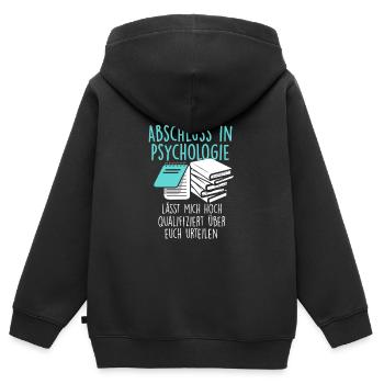 Psychologie Studium - Kinder Premium Organic Zip Hoodie - Schwarz - Hinten - AI Model Kid Male (0cm)