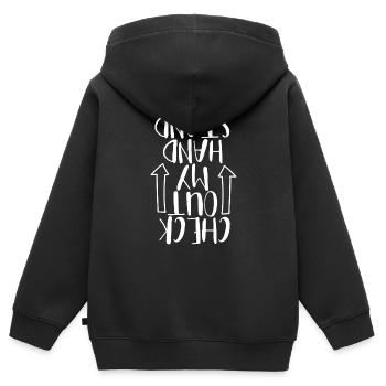 Athlétisme cheerleading - Sweat Premium à capuche zippé enfant bio - noir - Dos - AI Model Kid Male (0cm)