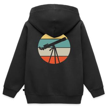 Teleskop Astronomie - Kinder Premium Organic Zip Hoodie - Schwarz - Hinten - AI Model Kid Male (0cm)