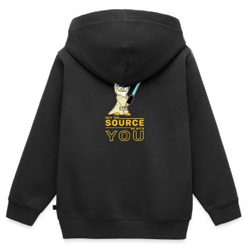IT nerd Linux Linux penguin geek software engineer - Kids Premium Organic Zip-up Hoodie - black - Back - AI Model Kid Male (0cm)