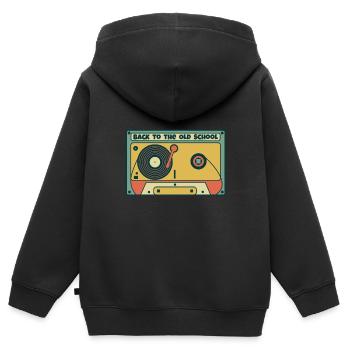 Musik Audio Kassette Oldschool - Kinder Premium Organic Zip Hoodie - Schwarz - Hinten - AI Model Kid Male (0cm)