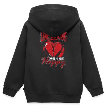 Linedance - Kinder Premium Organic Zip Hoodie - Schwarz - Hinten - AI Model Kid Male (0cm)