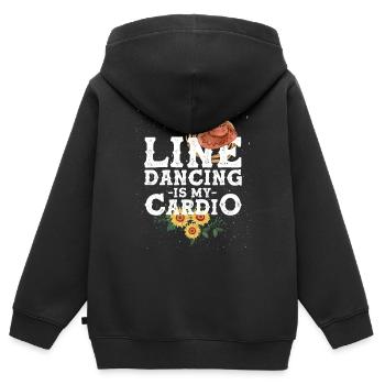 Linedance - Kinder Premium Organic Zip Hoodie - Schwarz - Hinten - AI Model Kid Male (0cm)