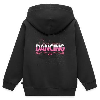 Cadeau Cowboy Linedance - Sweat Premium à capuche zippé enfant bio - noir - Dos - AI Model Kid Male (0cm)